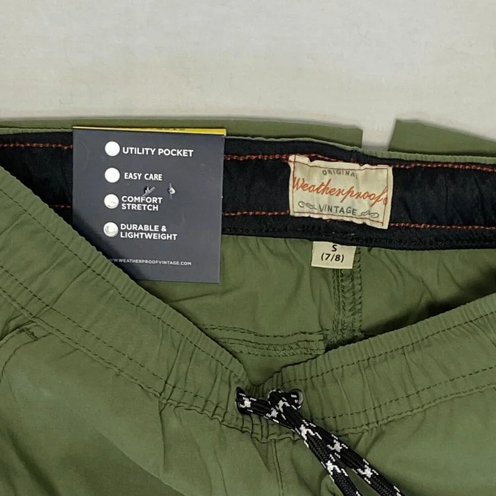 Weatherproof Vintage Tech Cargo Pocket Utility Shorts Drawstring Stretch NWT